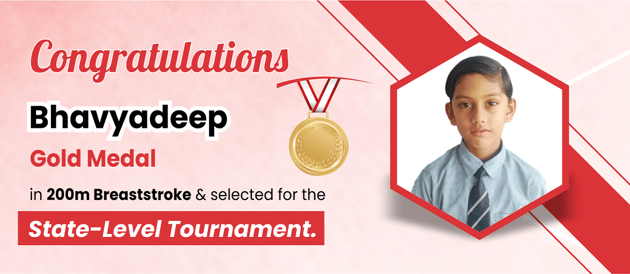 Gold Medal Glory for Bhavyadeep: Career Point Gurukul Rajsamand Celebrates Swimming Excellence